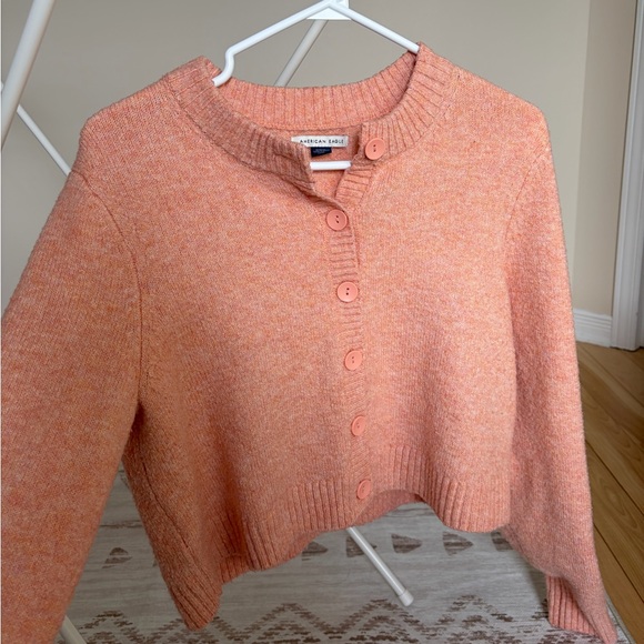 American Eagle Coral Cropped  cardigan size M - Picture 2 of 5